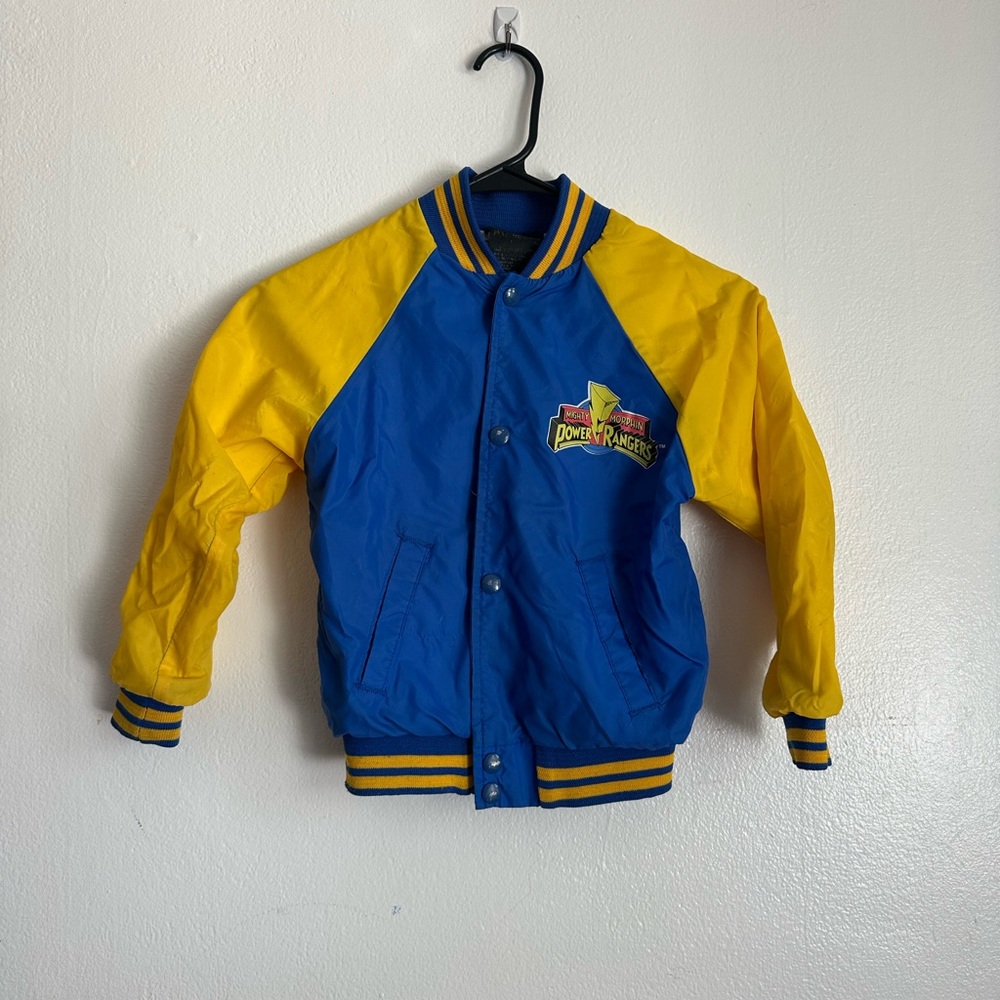 Vintage Power Ranger Kids Blue and Yellow Jacket